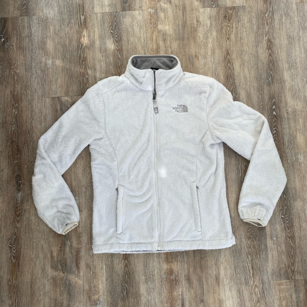 Women’s The North Face- Small - White Silken Raschel Fleece Jacket